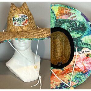 Overhead Surf Shop D. Friel Turtle Art Straw Lifeguard Hat Mad Beach Florida